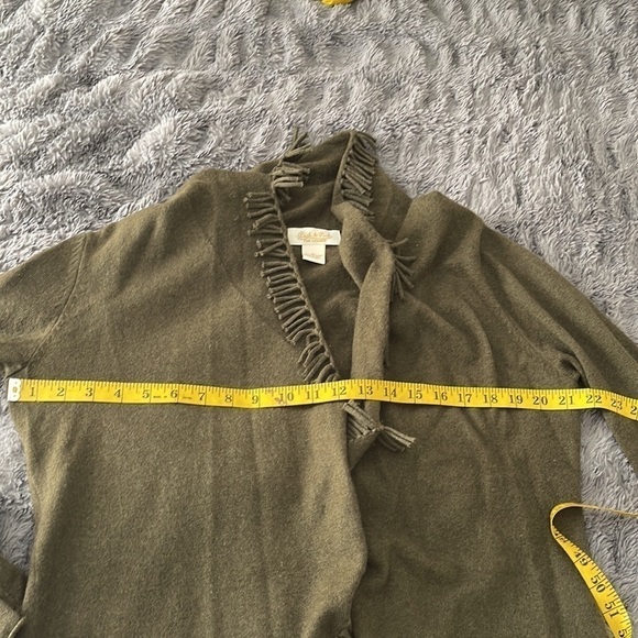 Peck & Peck Olive Green Fringe Sweater - Picture 4 of 4